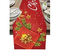 MKAK Runner Da Tavolo For Tavolo Da Pranzo For La Casa Di Natale, Accessori Creativi For La Decorazione Del Regalo Di Capodanno Toletta Da Tavolo Rettangolare Runner da tavolo(6,200x33cm)