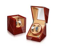 MKAK Watch Winder Box, for Orologi Automatici, Adattatore Esterno for Vernice for Pianoforte in Legno massello e Motore Silenzioso Alimentato a Batteria Accessori per Orologi(2+0)