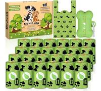MKAKYES Sacchetti Cane Cacca, 432 Pezzi Sacchetti per Cani con 1 Dispenser, a base di Amido di Mais Biologico, 14 x 34 cm Dog Poop Sacchetti, Forti e Prova di Perdite, Verde