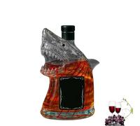 Mkasbn Jaw - Bottiglia di vino con statua di squalo per il 50° anniversario, in vetro trasparente a forma di animale incisa, bottiglia da 320 ml, per amanti del whisky, idea regalo di compleanno da