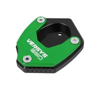 MKBHD Misura for Kawasaki Versys650 Versys650 Versys Versys 650 2010-2023 Cavalletto Piastra di Estensione Piede Cavalletto Laterale Ingranditore Pad Supporto(Green-with Logo)