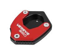 MKBHD Misura for Kawasaki Versys650 Versys650 Versys Versys 650 2010-2023 Cavalletto Piastra di Estensione Piede Cavalletto Laterale Ingranditore Pad Supporto(Red-with Logo)