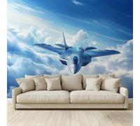 MKBKLI Carta da Parati Fotografica Aereo combattimento che vola nel cielo blu - Design per Pareti Camera - Fotomurali in Tessuto Non Tessuto - 200Cm (L) x140Cm (A)