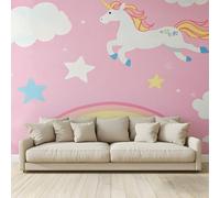 MKBKLI Carta da Parati Fotografica Animali arcobaleni unicorni - Design per Pareti Camera - Fotomurale Tessuto Non Tessuto 250 x 175 cm - Colla Non Inclusa A112