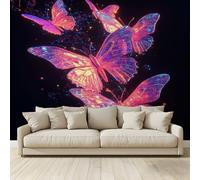 MKBKLI Carta da Parati Fotografica Animali farfalla piante profumo floreale - Design per Pareti Camera - Fotomurale Tessuto Non Tessuto 250 x 175 cm - Colla Non Inclusa A263