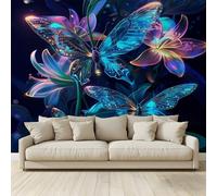 MKBKLI Carta da Parati Fotografica Animali Farfalle piante profumo floreale - Design per Pareti Camera - Fotomurale Tessuto Non Tessuto 250 x 175 cm - Colla Non Inclusa A41