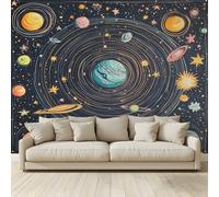MKBKLI Carta da Parati Fotografica Pianeti del sistema solare - Design per Pareti Camera - Fotomurali in Tessuto Non Tessuto - 350Cm (L) x256Cm (A)