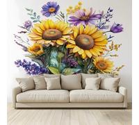 MKBKLI Carta da Parati Fotografica Piante girasoli profumo floreale - Design per Pareti Camera - Fotomurale Tessuto Non Tessuto 200 x 140 cm - Colla Non Inclusa A38