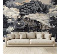 MKBKLI Carta da Parati Fotografica Treno a vapore retrò - Design per Pareti Camera - Fotomurale Tessuto Non Tessuto 300 x 210 cm - Colla Non Inclusa A123