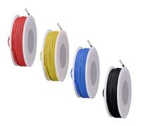 MKBKLLJY Cavo elettrico in PVC a 22 gauge da 300 V, isolamento 22 AWG, filo di rame stagnato, rivestito in 4 colori (rosso/giallo/blu/nero) 5 m/16,4 ft per pezzo assortimento di cavi per fai da te