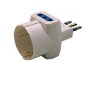 MKC - 492518036 - Adattatore triplo con spina 2P+T 10A - 2 prese 10A + 1 Schuko - MKC - 62604 - Conf. da 1 Pz.