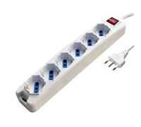 MKC - 492518317 - Presa multipla con interruttore - 6 prese multistandard tedesco-italiano - MKC - 57915 - Conf. da 1 Pz.
