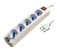 MKC - 492518368 - Presa multipla con interruttore - 5 prese multistandard tedesco-italiano - MKC - 57914 - Conf. da 1 Pz.