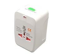 MKC - 492519363 - Adattatore da viaggio universale - 2 prese USB - bianco - MKC Melchioni - 98111 - Conf. da 1 Pz.