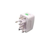 MKC | Adattatore Universale da Viaggio Compatibile con Prese UK, USA, Germania, 6A, 1500W, Ingresso 85-250V, Colore Bianco