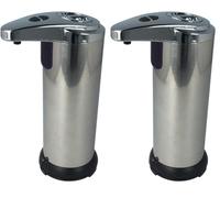 MKC | Dispenser Sapone Automatico, Dosatore Gel Disinfettante Mani, Erogatore Sapone Automatico per Bagno e Cucina, Sensore a Infrarossi, Dosaggio regolabile 4 livelli, Acciaio Inox (Confezione da 2)