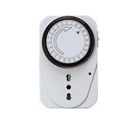 MKC | Timer Meccanico Giornaliero 24 Ore con Funzione On/Off e Indicatore LED, Max 3500W/ 220-240v