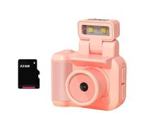 Mkcavne Fotocamera in Stile Mini Reflex Digitale CMOS 32GB con Luce Flash e Dock di Ricarica Registratore Video Portatile DV 1080P con Schermo LCD C