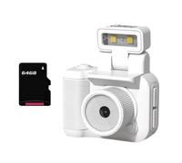 Mkcavne Fotocamera in Stile Mini Reflex Digitale con Sensore CMOS da 64GB, Flash e Dock di Ricarica. Registratore Video Portatile DV 1080P con Schermo LCD.