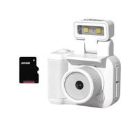 Mkcavne Fotocamera Stile Mini SLR Cmos 16GB con Flash e Dock di Ricarica Registratore Video Portatile DV 1080P con Schermo LCD B
