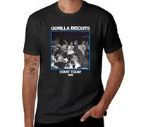 MKCSHCBV Gorilla Biscuits T-Shirt Aesthetic Clothes Heavyweight t Shirts Mens t Shirt Black XL