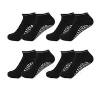 MKEAWWU 4 Pezzi Calzini Antiscivolo Donna E Uomini Calzini Yoga Pilates Per Arti Marziali Fitness Danza Barre Ginnastica Calzini Pilates Calze, Taglia Eu 36-44
