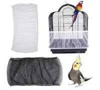 MKEAWWU Copertura Gabbia Pappagalli 2 Pezzi Bianco Nero Altezza 20 Cm Circonferenza 80-110 Cm Rete Nylon Traspirante