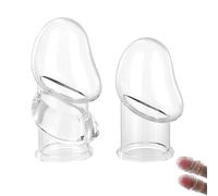 MKEAWWU MKEWUU Guaina Fallica 2 Pezzi Trasparente Riutilizzabile, Set Per Estensione Peniena Con Un Modello Lungo E Uno Corto, Polsino Per Pene Ispessito, Giocattolo Sessuale Per Stimolazione