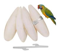 MKEAWWU Osso Di Seppia Per Pappagalli 4 Pezzi + 2 Supporti Metallo 7-9Cm Giallo Masticabile Uccelli Tartarughe