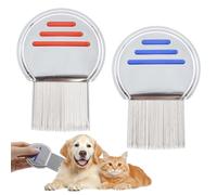 MKEAWWU Pettine Pidocchi E Lendini Bambini - Pettinino Acciaio Per Pidocchi X2 - Elimina Pidocchi E Lendini - Resistente E Facile Da Pulire - Pettinino Pidocchi - Set Rosso E Blu