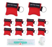 MKEAWWU Pocket Mask 10 Pezzi 5X5,5Cm Rosso Primo Soccorso Respirazione Bocca A Bocca