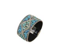 MKEMQXBEP Bracciale da Donna retrò in Stile Punk, Stile Bohémien, con Perline, Fatto a Mano e Strass.(C1 1PC_AS Shown)