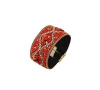 MKEMQXBEP Bracciale da Donna retrò in Stile Punk, Stile Bohémien, con Perline, Fatto a Mano e Strass.(C3 1PC_AS Shown)