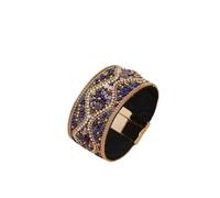 MKEMQXBEP Bracciale da Donna retrò in Stile Punk, Stile Bohémien, con Perline, Fatto a Mano e Strass.(C7 1PC_AS Shown)