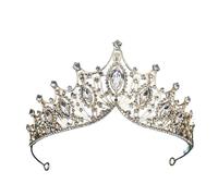 MKEMQXBEP Cerchietto 1 pz Lusso Grande Strass Geometrico diademi da Sposa Corona barocca Cristallo Spettacolo Prom diadema Sposa Fasce Accessori for Capelli da Sposa(Gold)