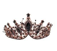 MKEMQXBEP Cerchietto 1 pz Lusso Grande Strass Geometrico diademi da Sposa Corona barocca Cristallo Spettacolo Prom diadema Sposa Fasce Accessori for Capelli da Sposa(Black)