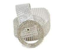 MKEMQXBEP Cintura da donna con 9 file di strass intarsiati, abbigliamento coordinato alla moda(S10 1PC)