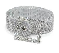 MKEMQXBEP Cintura da donna con 9 file di strass intarsiati, abbigliamento coordinato alla moda(S2 1PC)