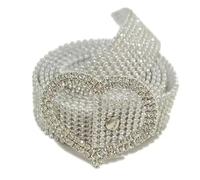 MKEMQXBEP Cintura da donna con 9 file di strass intarsiati, abbigliamento coordinato alla moda(S8 1PC)