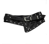 MKEMQXBEP Cinture larghe da donna con decorazione a rivetti in stile punk(Black 1PC)