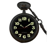 MKEMQXBEP Orologio da Tasca Meccanico a Carica Automatica con Display a Numeri Arabi Luminosi, Orologio Pendente retrò(Black 1PC)