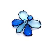 MKEMQXBEP Spilla a Farfalla Grande, Geometrica esagerata, in Resina Trasparente Colorata, for Donna, con Fiore, Accessorio(Blue 1PC)
