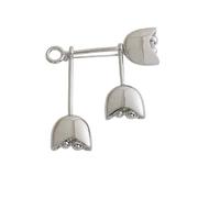 MKEMQXBEP Spilla a Forma di Fiore di Orchidea con campanella in Metallo, Spilla squisita da Donna, Accessori di Moda(Silver 1PC)