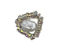 MKEMQXBEP Spilla di Perle e Diamanti di nicchia Norvegese, Spilla di Lusso for Cappotto da Abito con Temperamento(Silver Triangle 1pc)