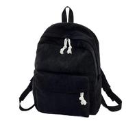 MKEMQXBEP Zaino da Scuola in Velluto a Coste for Adolescenti, Classico, da Campus(Black 1PC)