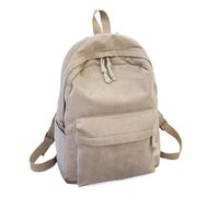 MKEMQXBEP Zaino da Scuola in Velluto a Coste for Adolescenti, Classico, da Campus(Light Brown 1PC)