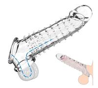 MKEWUU 1 Pezzo Guaina Fallica Trasparente Spessa, Cilindro Riutilizzabile Per Estensione E Allungamento, Sleeve Stimolante Lunghezza 22Cm Per Miglioramento Erezione