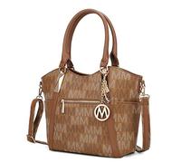 MKF Collection Signature Tote Bag for Women, Vegan Leather Handle Women, Crossbody Top Handle Ladies Shoulder Bag Purse By Mia K, Jeneece Tan, L
