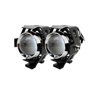 MKGKACVCPT Per Moto Faro 2 Pezzi/set Fari A LED U5 3 Modalità 3000LM Proiettore Fendinebbia(Black Shell)