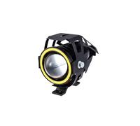 MKGKACVCPT Per Moto Faro Ausiliario Universale Per U7 LED Ausiliario Per LED Fendinebbia Per Moto Angel Eye(1 Pcs-Yellow)